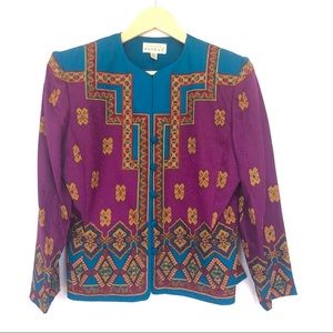 Vtg Adrianna Papell | 100% Silk blazer size 10